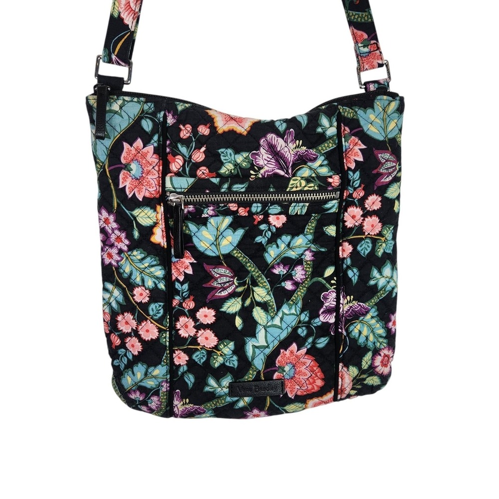 VERA BRADLEY Floral Crossbody Bag Womens Medium Multicolor Cotton Quilted Purse - Picture 2 of 10